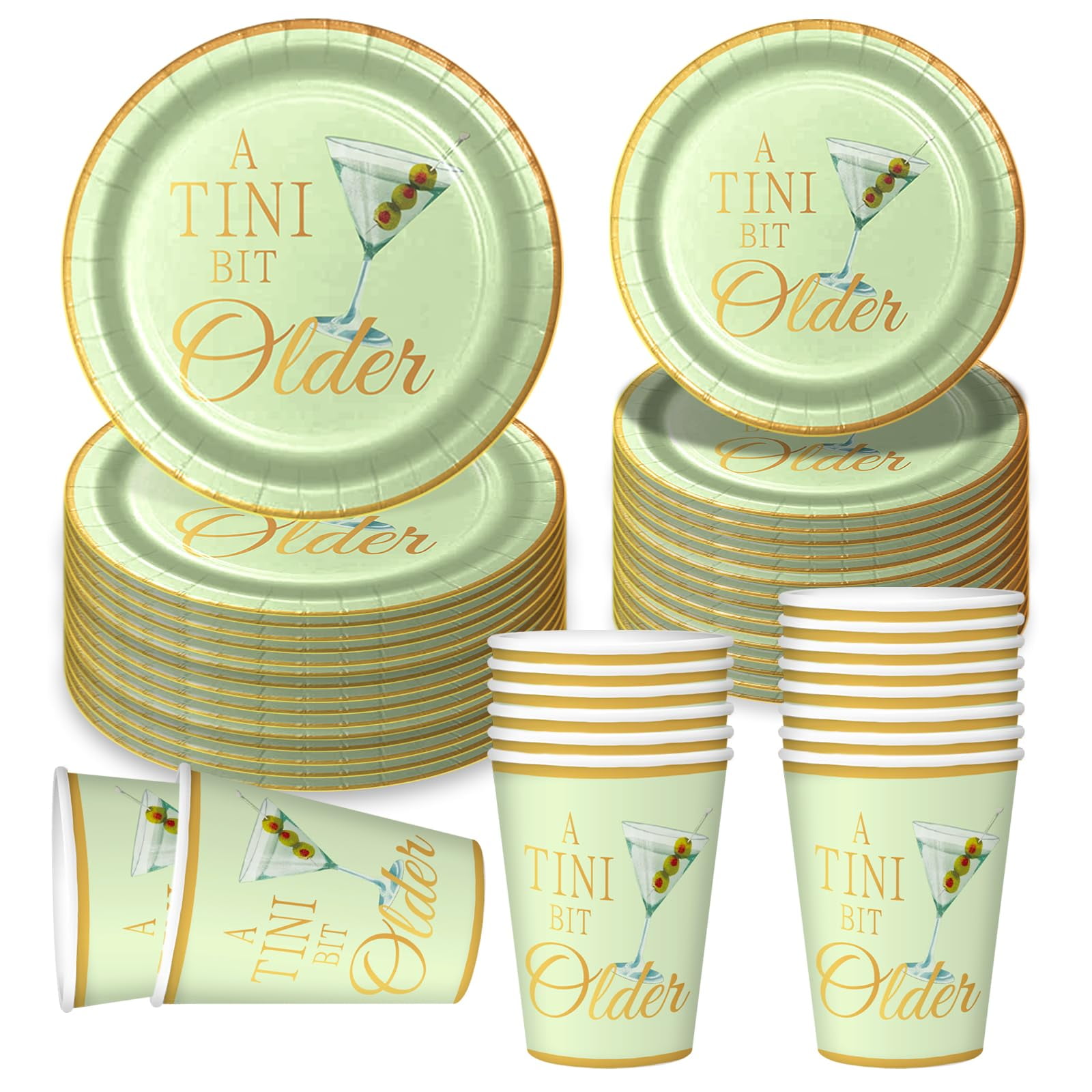 Aisosiks Martini Party Supplies MMF7 Set,Martini Plates Cups, A Tini ...