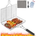 thumbnail image 1 of Anoak Grill Basket, BBQ Grilling Baskets for Outdoor Grill with Removable Handle, Stainless Steel BBQ Camping Cooking Accessories Tools for Fish, Vegetable, Shrimp, 1 of 9