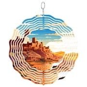 Ait Benhaddou Morocco Clay 3D Wind Spinner Stainless Steel Kinetic Art Desert Garden Decor Kasbah Travel Gift