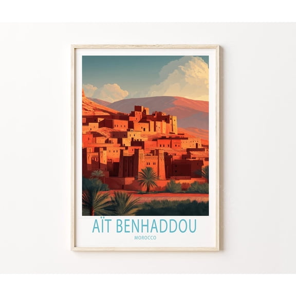 Ait Benhaddou Morocco Desert Travel Home Decor Unframed Paper Print