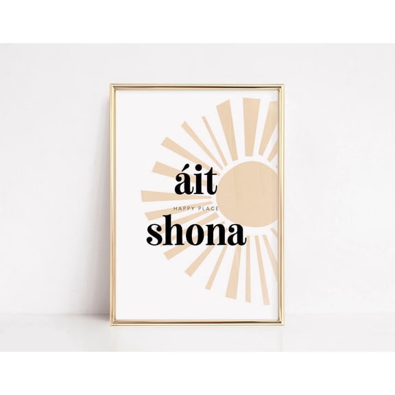 Ait Shona Irish Poster Happy Place Gaelic Wall Art Poster, Unframed Poster Size 8x12