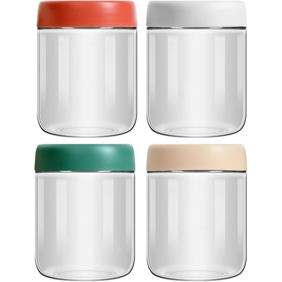 Aitatty 4-Pack 16oz Glass Mason Jars with Lids – Overnight Oats Containers for Meal Prep, Salad, Cereal, Snacks, Pudding, and Yogurt Storage