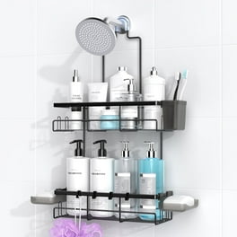 Hanging White Metal Shower Head Caddy Bathroom Storage Bath Shelf Organizer Rack Hanging White Metal Shower Head Caddy Bathroom Storage Bath Shelf Organizer Rack