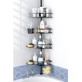 thumbnail image 1 of Aitatty Shower Caddy with Tension Pole: 4 Tier Adjustable Curved Corner Shower Organizer for Bath Essentials, 43.5 to 120 Inch, Black, 1 of 6