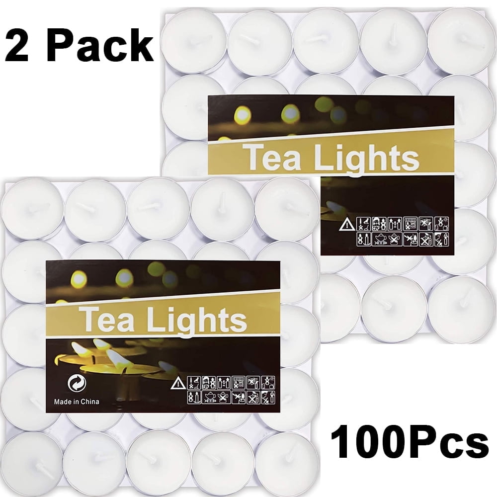 Aiteng 100Pcs Smokeless Small Candles Dripless & Long Lasting Mini Tea Light Candles for Dinners Parities Home Decoration Wedding, White