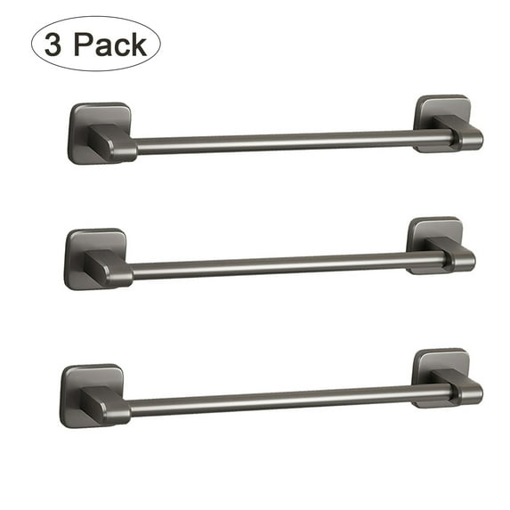 Aiteng 3 Pack 16in Self Adhesive Towel Rack for Bathroom Wall Mounted Towel Holder Storage Rack Bathroom Single Pole Towel Rod