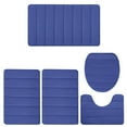 thumbnail image 1 of Aiteng 5 Pcs Bathroom Rug Sets, Modern Memory Foam Bath Mat, Non Slip Super Absorbent Soft Bathroom Mats Toilet Mats Washable, Blue, 1 of 4