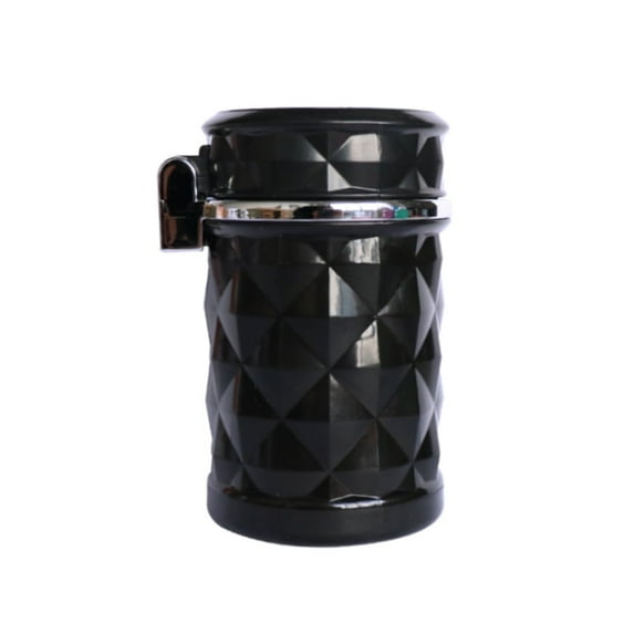 Aiteng Auto Car Ashtray, Portable with Blue LED Light Ashtray, Smokeless Smoking Stand Cylinder Cup Holder, Black
