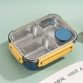 thumbnail image 1 of Aiteng Lunch Box with Tableware, Stainless Steel Bento Box Adult, Leakproof Portable Lunch Box Containers with 3-Compartments, Blue, 1 of 7