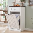 thumbnail image 1 of Aitjunz 10 Gallon Tilt Out Trash Can Cabinet with Drawer, Wooden Farmhouse Kitchen Cabinet with Hidden Trash Can Storage, White, 1 of 8