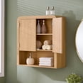 thumbnail image 1 of Aitjunz 23" W Bathroom Wall Storage Cabinet, Wood Medicine Cabinet with Doors and Adjustable Shelf, Over the Toilet Storage Cabinet for Bathroom, Laundry Room and Kitchen, Natura, 1 of 8