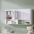 thumbnail image 1 of Aitjunz 46" W Kitchen Wall Cabinet, Wooden Wall Mounted Cabinet with Doors and Adjustable Shelf for Dining Room and Bathroom, White, 1 of 7