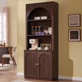 thumbnail image 1 of Aitjunz 77.6" Tall Pantry Cabinet, Kitchen Pantry Storage Cabinet with Adjustable Shelves, Open Storage and 2 Fluted Doors, Freestanding Kitchen Cabinet for Dining Room, Brown, 1 of 8