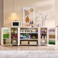 thumbnail image 1 of Aitjunz Kitchen Buffet Sideboard Cabinet, 66" Curved Coffee Bar Storage Cabinet with 4 Doors and Shelves for Kitchen, Dining Room, White, 1 of 7