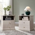 thumbnail image 1 of Aitjunz Modern Nightstand Set of 2, 23'' Tall Bedside Table w/ 2 Drawers for Storage, Wooden Mid Century End Table w/Charging Station & Open Shelf for Bedroom Living Room, 1 of 7