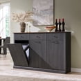thumbnail image 1 of Aitjunz Modern Triple Tilt Out Trash Can Cabinet with 3 Drawers, Fluted Wooden Kitchen Cabinet w/ 20 Gallon Hidden Trash Can Cabinet, Gray, 1 of 10