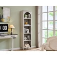 thumbnail image 1 of Aitjunz Tall Arched Bookcase, 5-Tier Narrow Bookshelf with Open Display Shelves for Living Room, Light Gray, 1 of 6