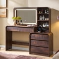 thumbnail image 1 of Aitjunz Vanity Desk with Mirror, Modern Makeup Vanity with 36" Mirror and 5 Drawers, Makeup Vanity Desk for Women and Girls, Bedroom, 1 of 7