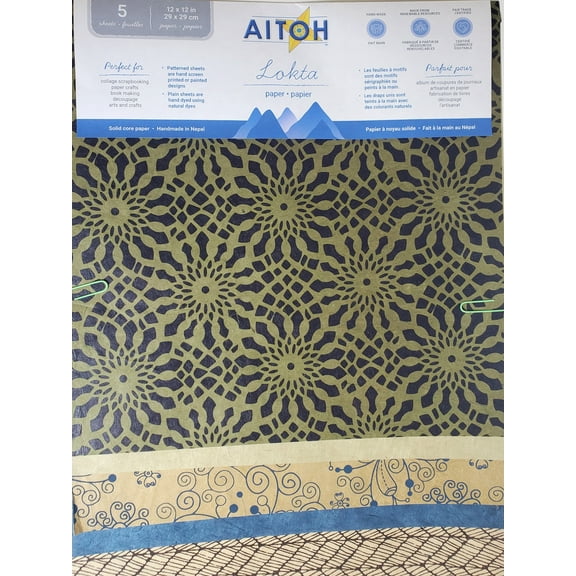 Aitoh Lotka Paper Pack 12"X12" 5/Pkg-Organic