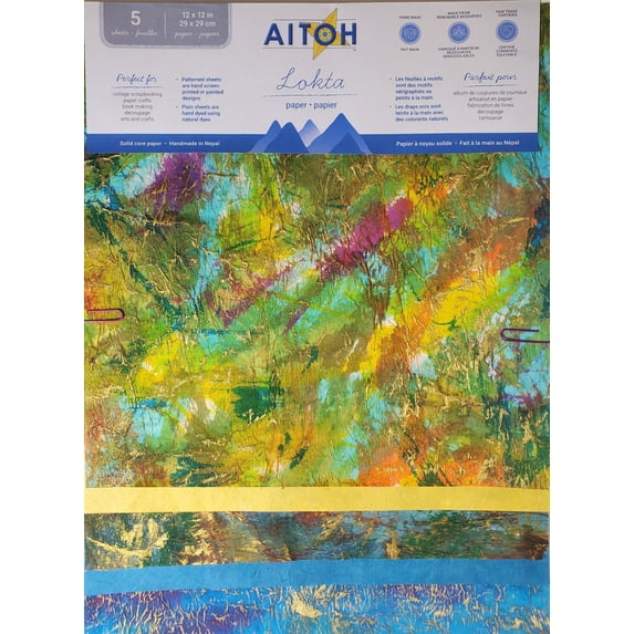 Aitoh Lotka Paper Pack 12"X12" 5/Pkg-Paste Paper