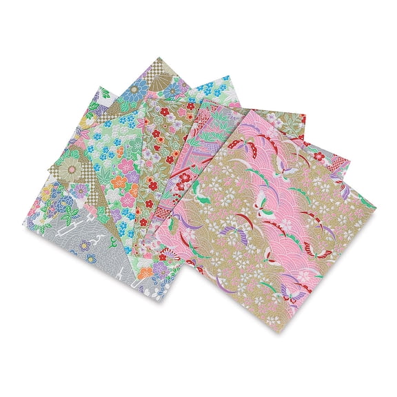 Aitoh Shinwazome Chiyogami Origami Paper - Double Sided, Pkg of 7 Sheets