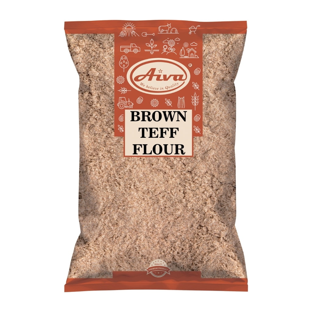 Aiva Brown Teff Flour 5 LB | Whole Grain Ancient Baking Flour for Bread Pancakes, Wraps, Muffins & More