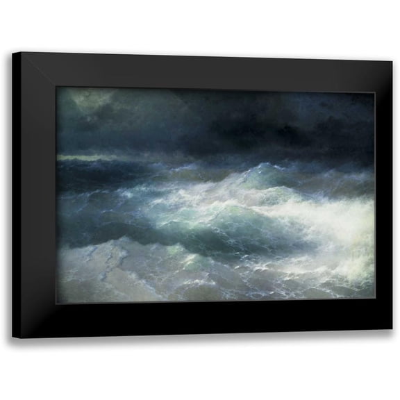 Aivasowsky, Ivan Konstantinovich 14x11 Black Modern Framed Museum Art Print Titled - Between The Waves