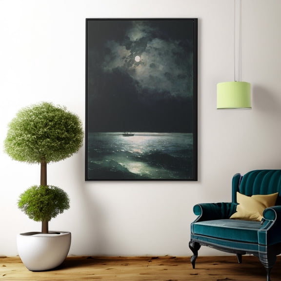 Aivazovsky 'Black Sea at Night' Print: Romanticism Wall Art Unframed Paper Print
