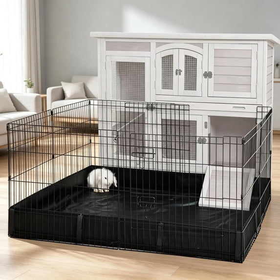 Aivituvin 48" Rabbit Playpen Bunny Run Extension Indoor Small Animal Playpen, Iron
