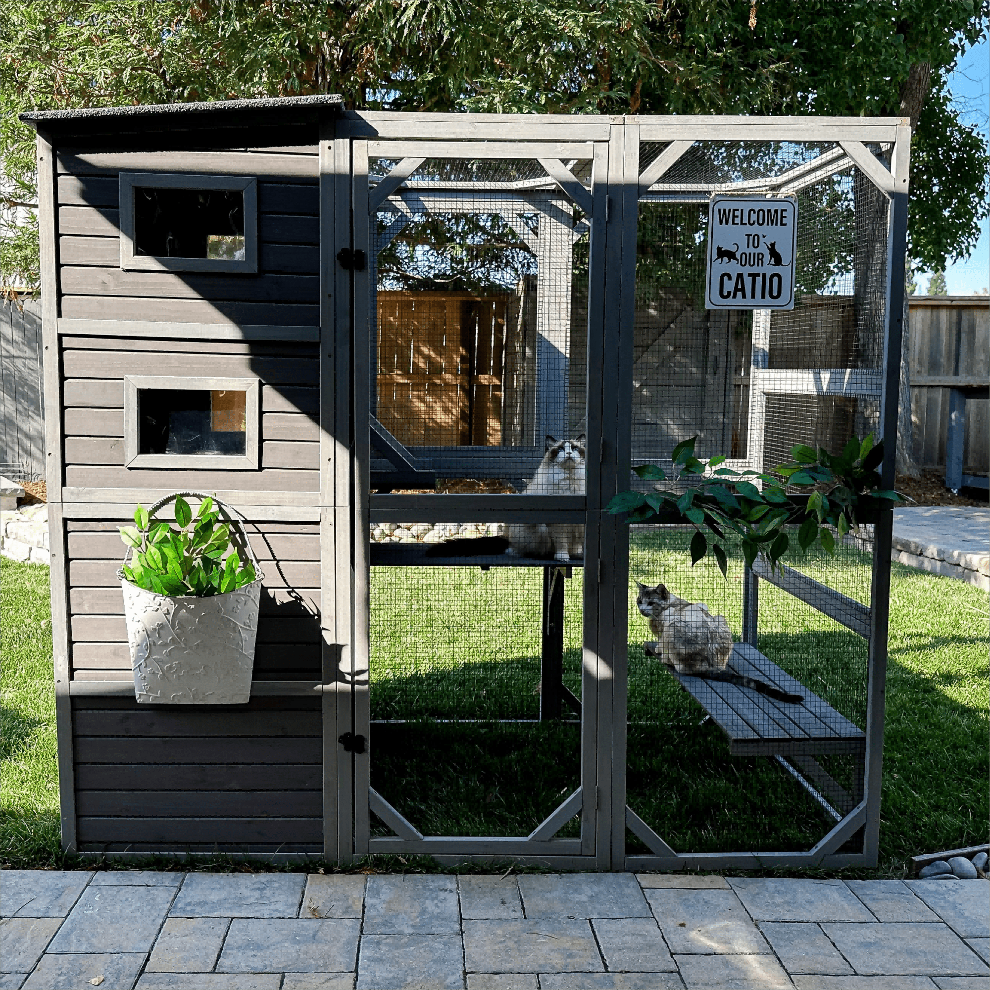 Aivituvin 70H Large Catio 4 Tiers Outdoor Cat House Walk-in Enclosures Cat Cage