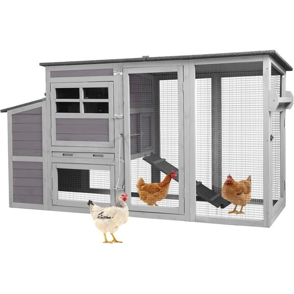 Aivituvin 78.4'' Chicken Coop Large Hen House with Next Box,Wood Poultry Cage with Slide Tray