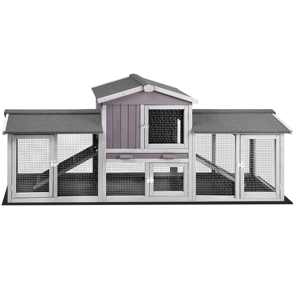 Aivituvin Chicken Coop Outdoor with PVC Bottom Layer Indoor Rabbit Hutch Wooden Bunny Cage Large Rabbit House with Run