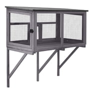 Aivituvin Catio Outdoor Cat Enclosure, Cat Window Box for 1-2 Cats with Weatherproof Asphalt Roof & Lockable Door, Expendable Secure Window Perch House for Large Outdoor Cats
