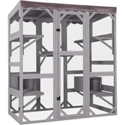 Aivituvin Catio Outdoor Cat Enclosure Large Cat House for Mulitiple Cats Walk in Cat Cage with Tarp Roof 70"
