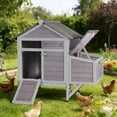 thumbnail image 1 of Aivituvin Chicken Coop for 2 Chickens Outdoor, Small Wooden Chicken House with Expandable Run, Nesting Box & Pull-Out Tray, Backyard Poultry Coop for Hens Ducks Quail, 1 of 7