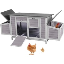 Aivituvin Chicken Coop with Two Nesting Boxes Large Wooden Hen House Outdoor Weatherproof Rabbit Hutch Duck Cage