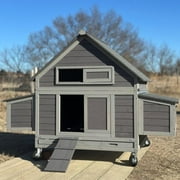 Aivituvin Chicken Coops Large Poultry Cage with Wheels Nesting Box Weatherproof for 2-4 Chickens