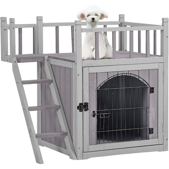 Aivituvin Dog House Feral Cat House Outdoor and Indoor,Pet Houses with Stairs,2 Storys Dog House for Small Dog