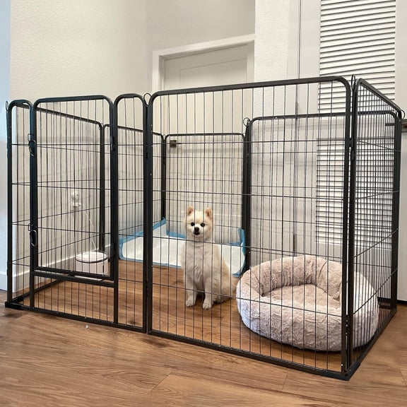 Aivituvin Dog Playpen Indoor & Outdoor Foldable Pet Exercise Fence Pen with Door Gate,Dog Kennels for Small/Medium/Puppy Dogs,Rabbits (8 Panels, 31 Inch)