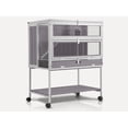 thumbnail image 1 of Aivituvin Guinea Pig Cage, Moveable Metal Frame Hamster Cage Anti-Chewing with Aluminium Alloy Edge, Hideouts, Ramps, Seesaws Chewing Toy, Deeper Pull-Out Leakproof Tray for Indoor Outdoor（White）, 1 of 6