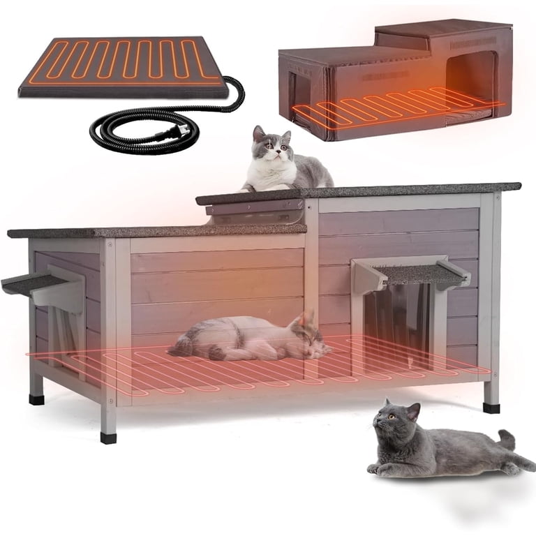 Aivituvin Heated Cat House Outdoor Cat House Insulated Large Aivituvin Heated Cat House Outdoor Cat House Insulated Large