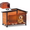 thumbnail image 1 of Aivituvin Heated Dog House Large Outdoor Insulated Dog Kennel Weatherproof Dog Shelter with Heated Pad, Insulated All-Round Thermal Liner, Chew-Proof Design for Dogs (Brown), 1 of 9