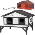thumbnail image 1 of Aivituvin Heated Outdoor Cat House for Outside Weatherproof Insulated Feral Cat Shelter for Winter with Heater and Thermal Liner, Four Escape Doors and Anti-Chewing Cable for Multiple Cats, 43.5" L, 1 of 7