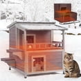 thumbnail image 1 of Aivituvin Heated Outdoor Cat House for Outside Insulated Feral Cat Shelter Weatherproof with Heated and Insulated Liner 2 Story, 1 of 8