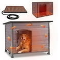 thumbnail image 1 of Aivituvin Heated Outdoor Dog House with Heating Pad & Insulated Liner, Winter Weatherproof Anti-Chewing Dog Kennel, Iron, 1 of 10