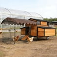 thumbnail image 1 of Aivituvin Extra Large Mobile Chicken Coop with Run, Portable Chicken Tractor with Wheels, Hen House Poultry Cage with All-Around Iron Frame, Metal Sliding Tray, 6 Nesting Boxes for 6-10 Chickens, 1 of 9