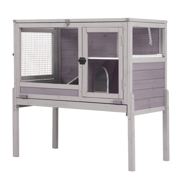 Aivituvin Indoor Guinea Pig Cage Rabbit Hutch with Chew-Proof Ramp, 2 ...