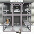 thumbnail image 1 of Aivituvin Catio Outdoor Cat Enclosure with 7 Platforms, 2 Resting Boxes, Large Window Cat House for 6-8 Mulitiple Cats Walk in Kitty Cage with Weatherproof Tarp Roof 71", 1 of 11