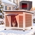 thumbnail image 1 of Aivituvin Insulated Outdoor Cat House for Winter, Weather-Resistant Wooden Feral Cat Shelter with 6-Sided Liner, Raised Floor and PVC Door Curtain, 1 of 7