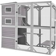 thumbnail image 1 of Aivituvin Large Cat Catio 4 Tiers Cat Enclosures House for Outdoor Indoor Cats with Weatherproof Roof, 3 Resting Rooms, 3 Platforms, 5 Windows 70" H 77" L, 1 of 11